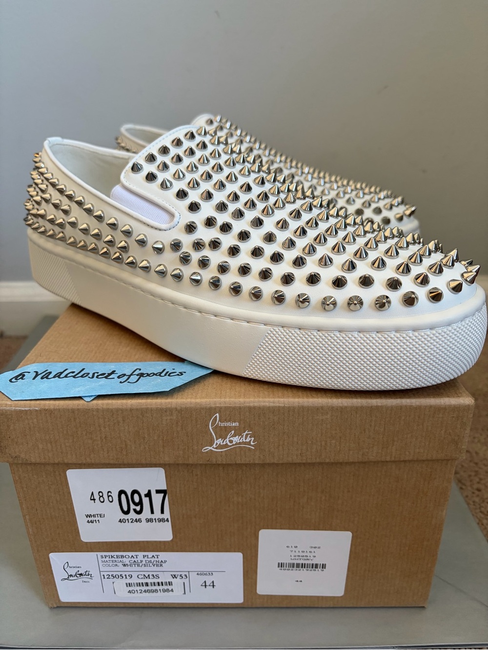 Christian Louboutin Spike boat shoes